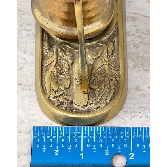 Brass Japanese Inspired Temple Bell Hammer & Gong   Ornate Vintage Cross Striker - Picture 11 of 11